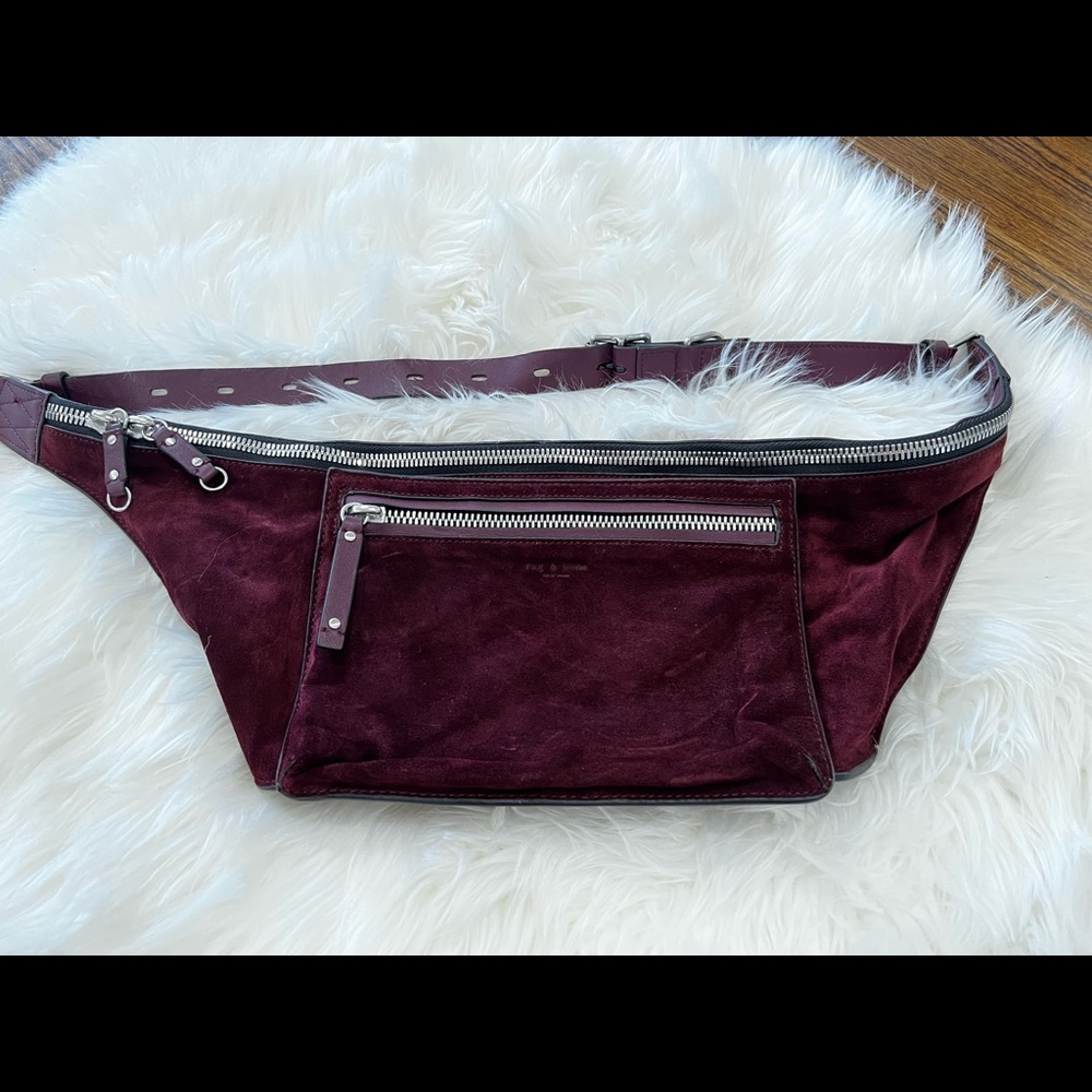 Rag & bone suede maroon satchel